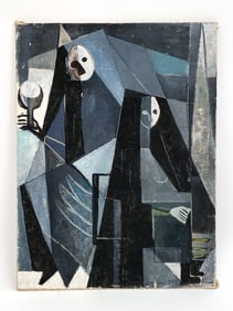 LOUISE PERSHING (1904-1986) CUBIST O/C