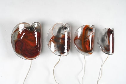 PER LUTKEN FOR HOLMEGAARD ART GLASS SCONCES