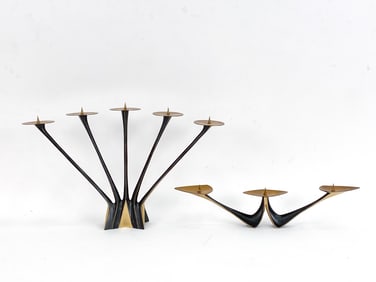 KLAUS ULLRICH GERMAN BRONZE CANDLE HOLDERS