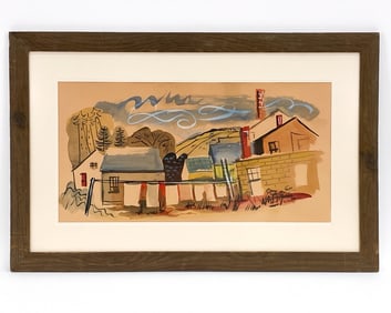 1947 RURAL SCENE WATERCOLOR