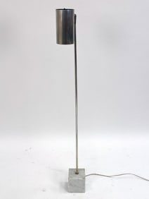 ATTR. GEORGE KOVACS CHROME & MARBLE FLOOR LAMP