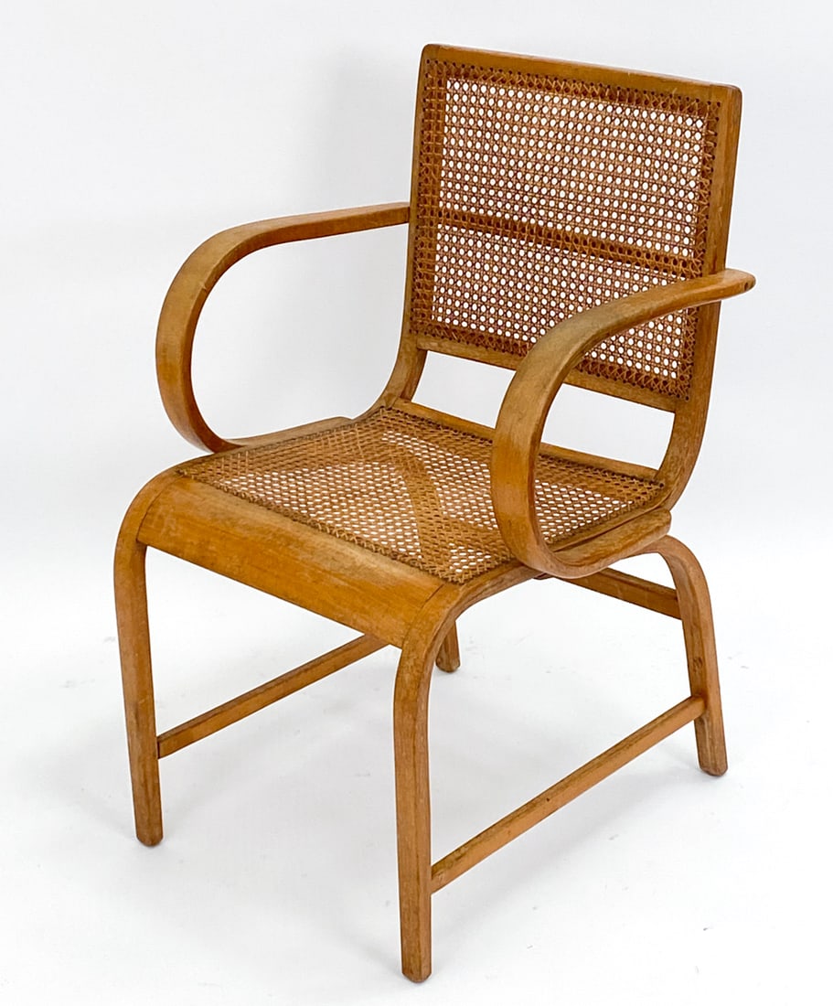 ATTR. ERICH DIECKMANN BEECH & CANE ARMCHAIR (1 of 13)