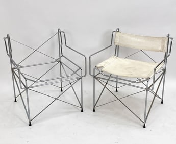 PAIR OF PACE COLLECTION SCAFFOLD CHAIRS