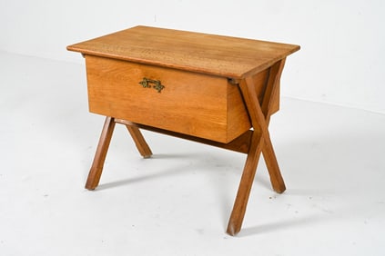 HENNING KJAERNULF OAK SEWING TABLE C. 1960S