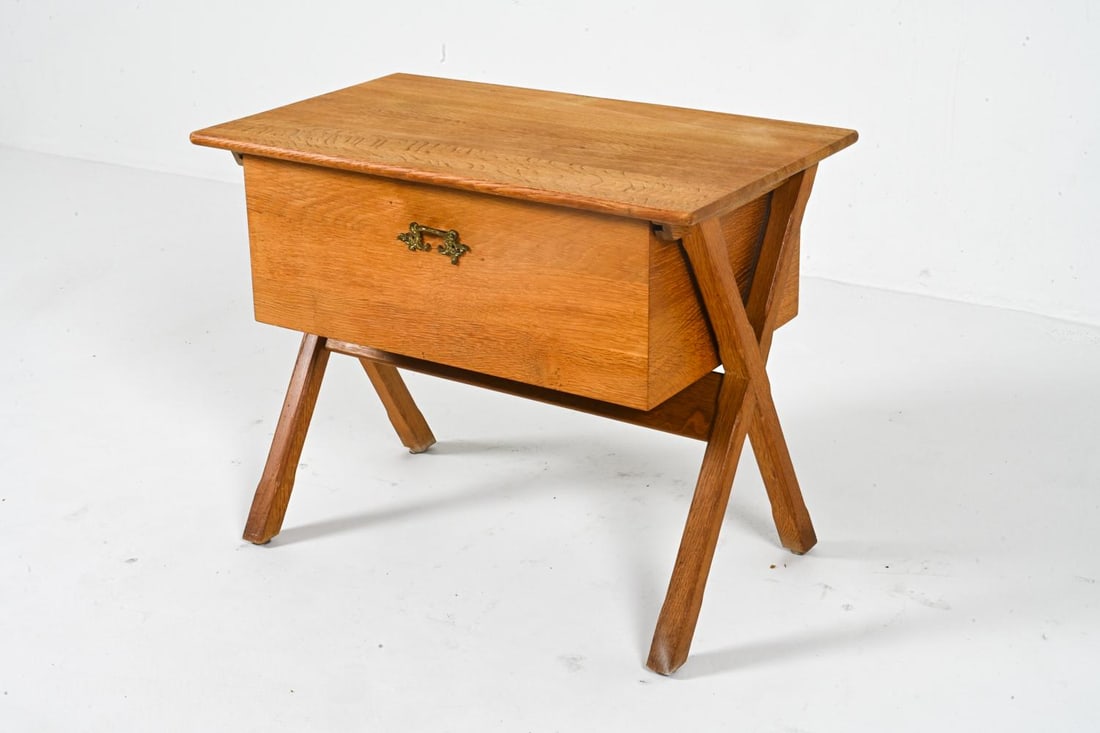 HENNING KJAERNULF OAK SEWING TABLE C. 1960S (1 of 11)