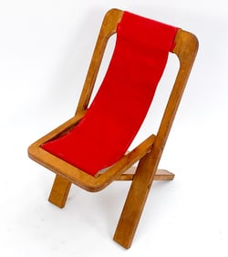 CHILD'S FOLDING CHAIR WITH SLING & CUT PLYWOOD