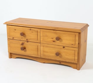 SWEDISH PINE LOW CHEST OF DRAWERS C. 1960S