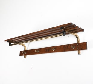 SCANDINAVIAN COAT RACK SHELF C. 1970S