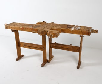 SCANDINAVIAN OAK CARPENTERS WORK BENCHES C. 1970S
