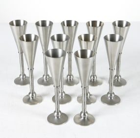 JUST ANDERSEN DISCO METAL SCHNAPPS FLUTES