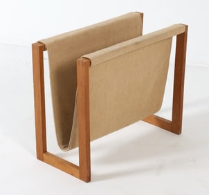 MID-CENTURY DANISH OAK MAGAZINE RACK C. 1970S