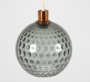 DANISH GLASS BALL PENDANT LIGHT C. 1960S