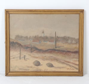 CHRISTIAN HOUKJAER (20TH C.) BEACH LANDSCAPE O/C