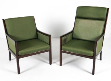 PAIR OLE WANSCHER FOR P. JEPPESEN LOUNGE CHAIRS