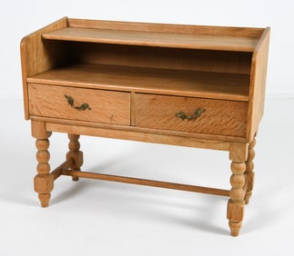 BRUTALIST DANISH OAK NIGHTSTAND CHEST C. 1970S