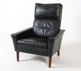 GEORGE THAMS STYLE DANISH LEATHER CHAIR C. 1960S