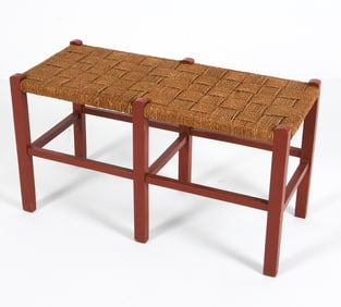 MID-CENTURY DANISH PAPER CORD BENCH C. 1960S