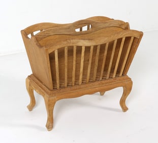 KJAERNULF STYLE DANISH OAK MAGAZINE RACK C. 1970S