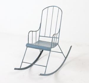ANTIQUE DANISH CHILD'S STEEL ROCKING CHAIR C. 1920