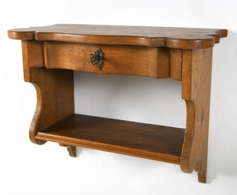 DANISH OAK WALL SHELF C. 1970S