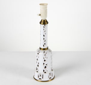 DANISH RETICULATED PORCELAIN LAMP C. 1970S