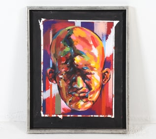 20TH CENTURY MIXED MEDIA PORTRAIT ON PAPER