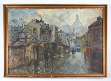 20TH C. DANISH CITYSCAPE PAINTING O/C