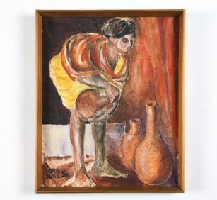 LARS JUHL (20TH C.) PORTRAIT OF A WOMAN O/C