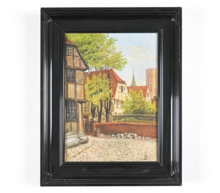 EARLY 20TH C. DANISH LANDSCAPE O/C PAINTING