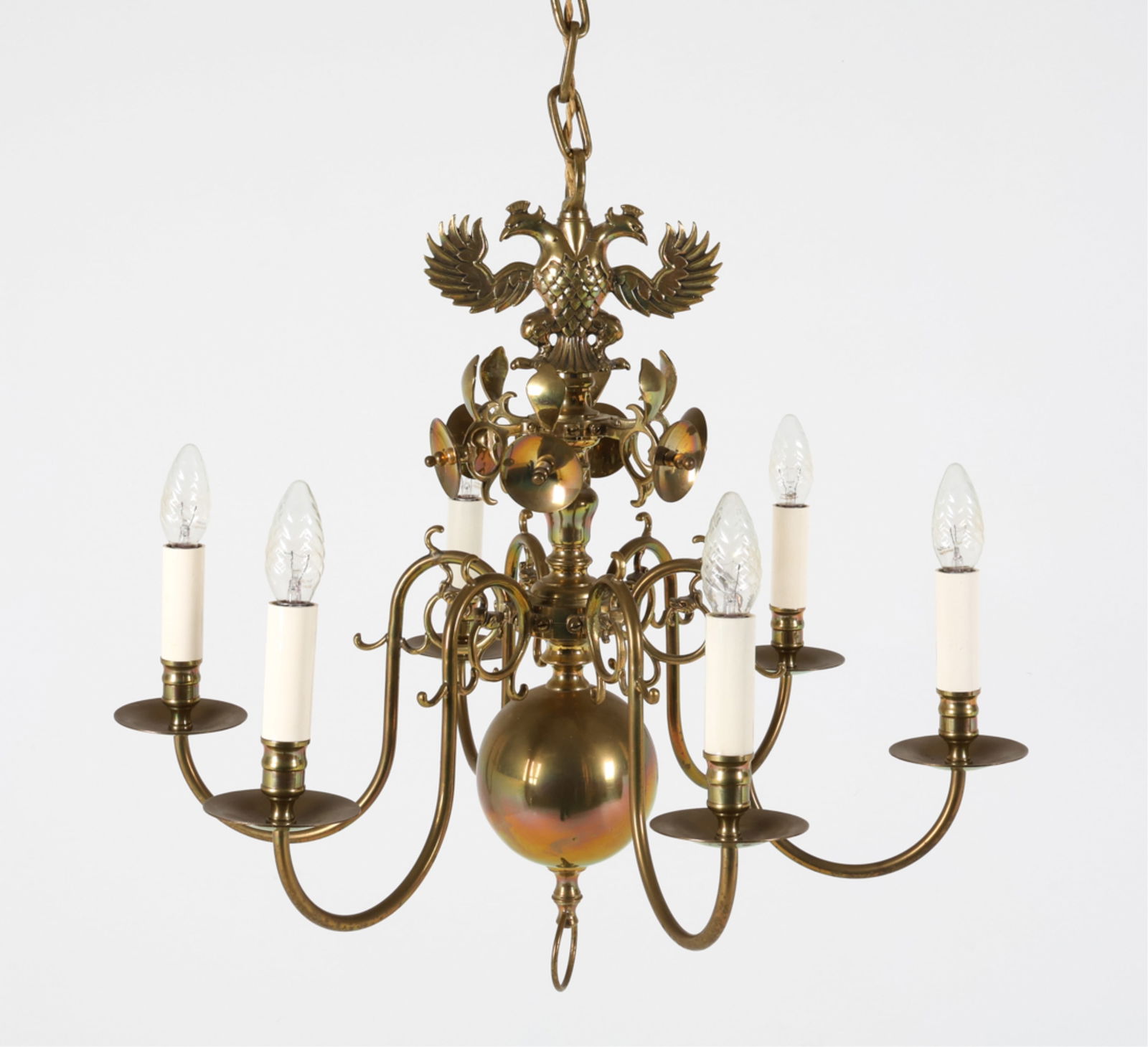 VINTAGE BRASS DUTCH DOUBLE EAGLE CHANDELIER (1 of 16)