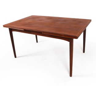 MID-CENTURY DANISH TEAK EXTENDING DINING TABLE