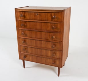 DANISH TEAK CHEST OF DRAWERS C. 1960S