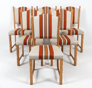 HENNING KJAERNULF STYLE OAK DINING CHAIRS C. 1970S