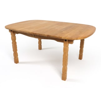 KJAERNULF STYLE DANISH OAK EXTENDING DINING TABLE