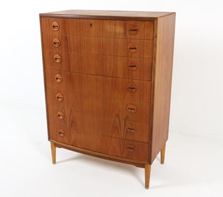 KAI KRISTIANSEN STYLE DANISH TEAK CHEST OF DRAWERS