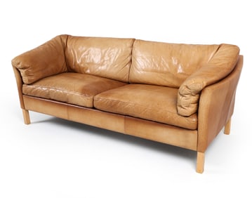 MOGENS HANSEN DANISH LEATHER SOFA C. 1970S