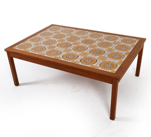 DANISH TEAK & TILE COFFEE TABLE C. 1970S