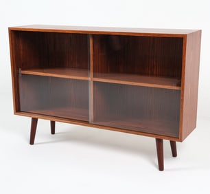 DANISH ROSEWOOD GLASS DOOR CABINET C. 1960S