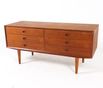 ERIK BROUER STYLE DANISH TEAK LOW DRESSER CHEST