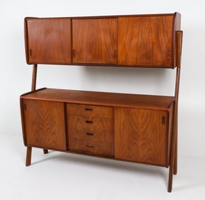 ADOLPHSON & SON TEAK HIGHBOARD CABINET C. 1960S