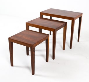 SEVERIN HANSEN ROSEWOOD NESTING TABLES C. 1960S