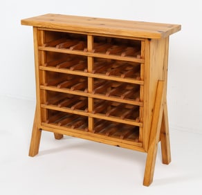 SCANDINAVIAN PINE WINE RACK C. 1970S