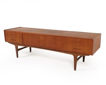 P. WESTERGAARD DANISH TEAK LOW SIDEBOARD C. 1960S
