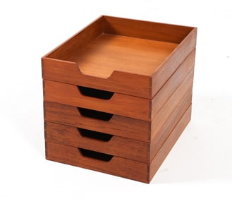 MOGENS KOCH STYLE DANISH TEAK LETTER TRAY GROUP