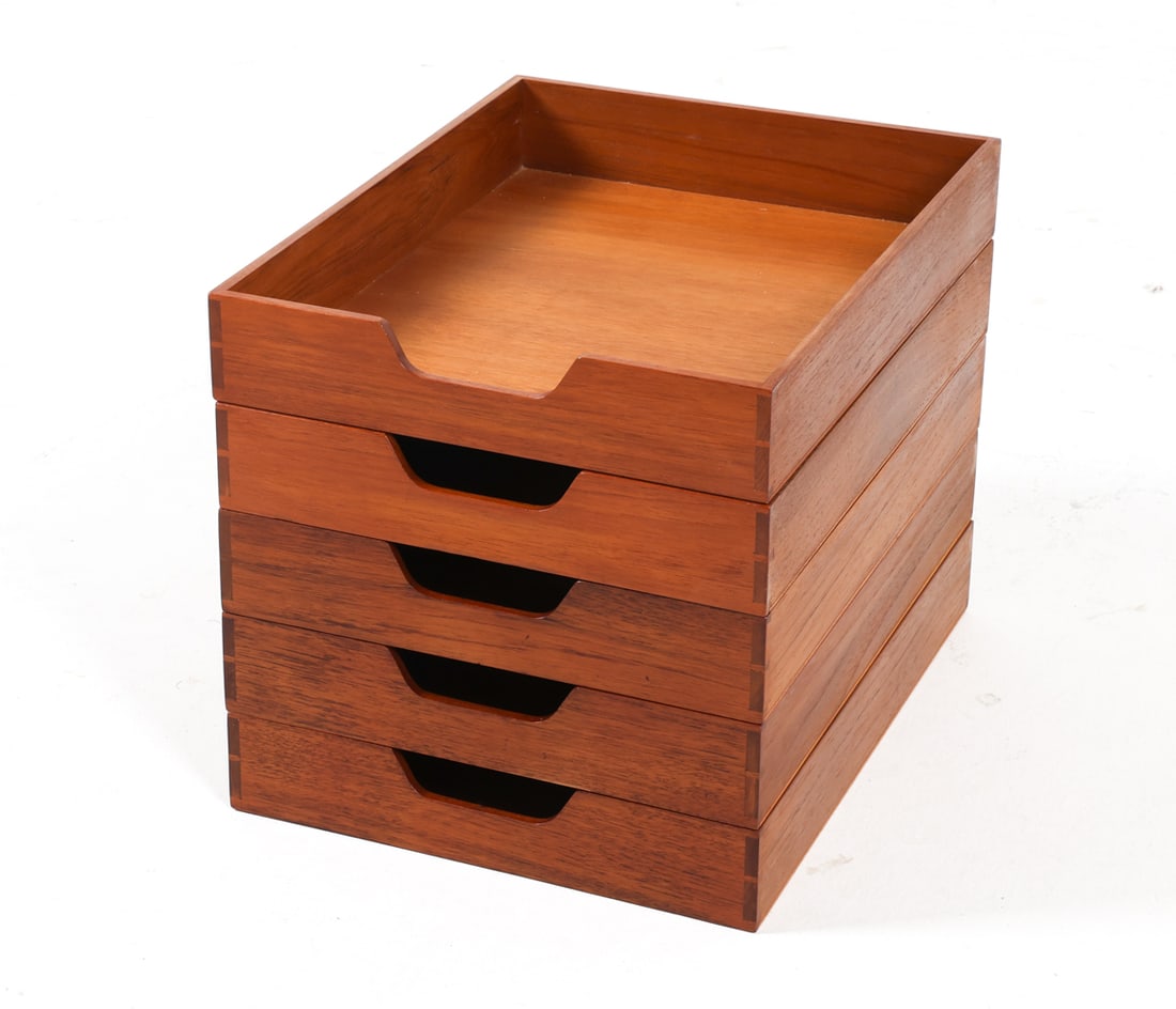 MOGENS KOCH STYLE DANISH TEAK LETTER TRAY GROUP (1 of 10)
