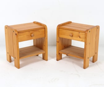 PAIR OF DANISH PINE NIGHT STANDS C. 1970S