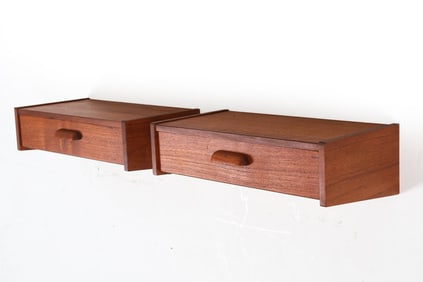 PAIR OF DANISH TEAK FLOATING SHELVES C. 1960S
