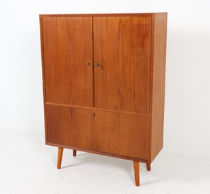 MID-CENTURY DANISH TEAK DRY BAR CABINET C. 1960S