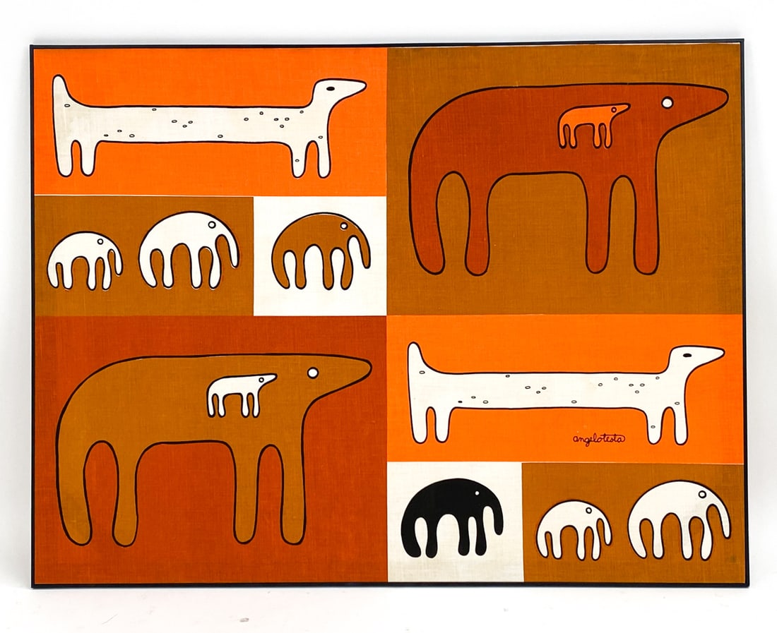 ANGELO TESTA (1918-1984) SCREENPRINT TEXTILE