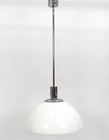 FRANCO ALBINI & HELG GLASS & CHROME PENDANT LIGHT